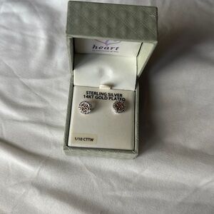sterling silver earrings heart shape